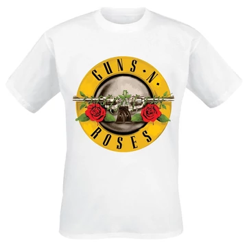 GUNS N ROSES - Logo - Fehér Unisex Póló - GNRSWH05
