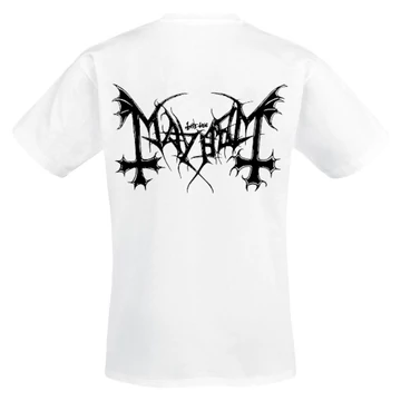 MAYHEM - Logo - Fehér Unisex Póló -  MAHEWH09