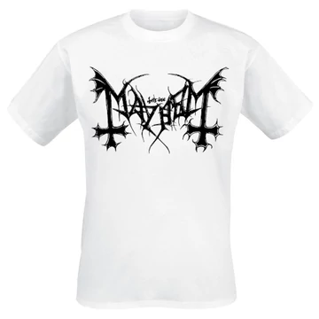 MAYHEM - Logo - Fehér Unisex Póló -  MAHEWH09