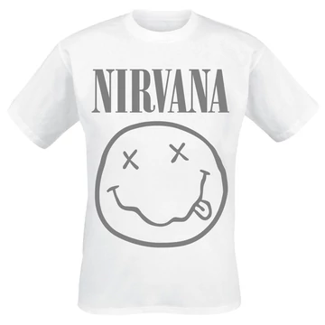 NIRVANA - Logo - Fehér Unisex Póló -  NRVNWH12