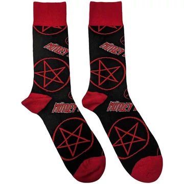 Motley Crue - Logos &amp; Pentagrams (Black) - unisex boka zokni (egy méret: 40-45) - GNRSCK09MG