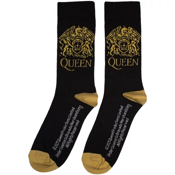 Queen - Gold Crest (Black) - unisex boka zokni (egy méret: 40-45) - QUSCK11MB