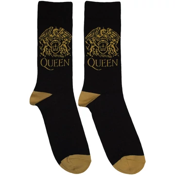 Queen - Gold Crest (Black) - unisex boka zokni (egy méret: 40-45) - QUSCK11MB