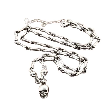 Gothic Punk Double Skull Necklace - Nyaklánc - VF4548058