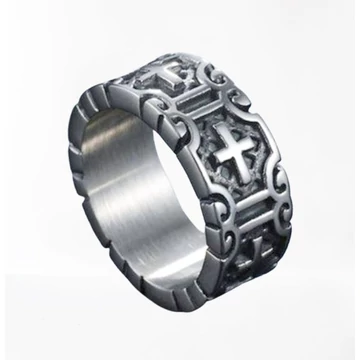 GHOTIC CROSS  ACÉLGYŰRŰ - RING012