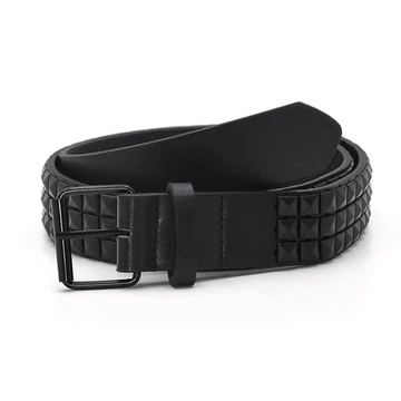 3 soros piramis szegecselt öv fekete - egy méret - 3ROWBL 