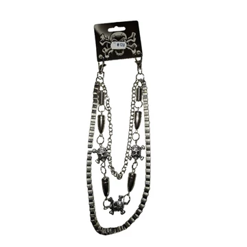 3-ROW SKULL BULLET CHAIN - PÉNZTÁRCALANC - 3RSKBLCH
