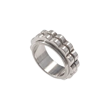 Anti Stress Rotatable Gear Chain Stainless Steel Ring  - RING899