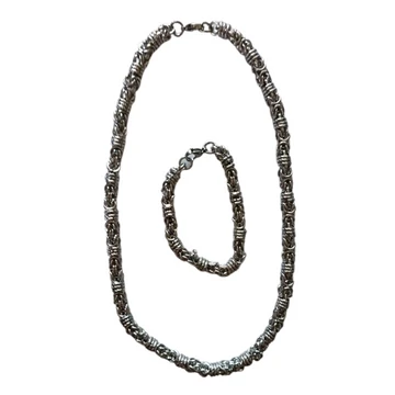 Byzantine Twisted  Ring Chain - acél nyaklánc- karkötő szett - BYTWRC115