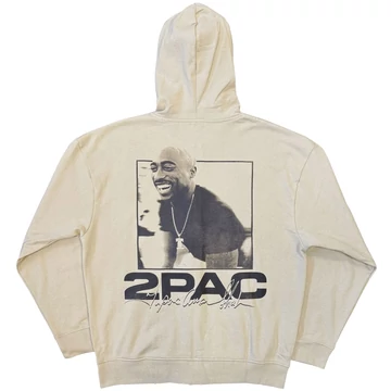 Tupac - Logo &amp; Black Portrait - Unisex Cipzáras Kapucnis Pulóver - 2PACZHD77MS