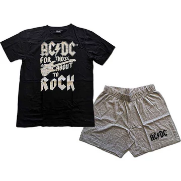 AC/DC - FTATR Guitar - Unisex Nyári Pizsama - ACDCPJ95MBG
