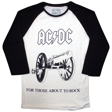 AC/DC - For Those About To Rock - Unisex Raglán Póló - ACDCRL139MBW