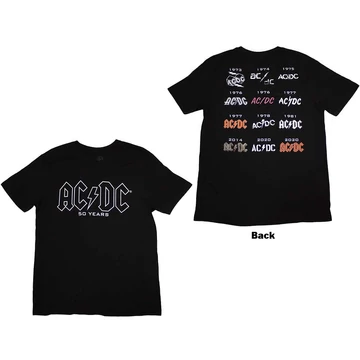 AC/DC - Logo History - Unisex Póló - ACDCTS110MB