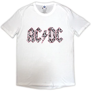 AC/DC - Mono Leopard Print Logo - Női Póló - ACDCTS99LW