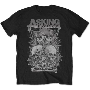 Asking Alexandria - Skull Stack - Unisex Póló - ASKTS15MB