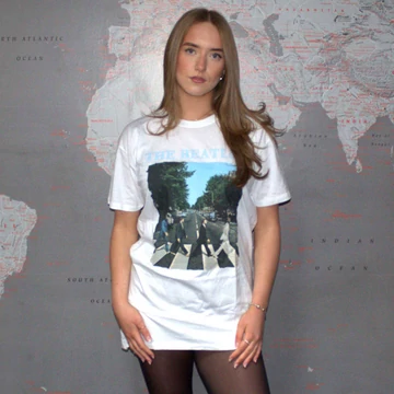 The Beatles - Abbey Road &amp; Logo - Női Pólóruha - BEATDRS46LW