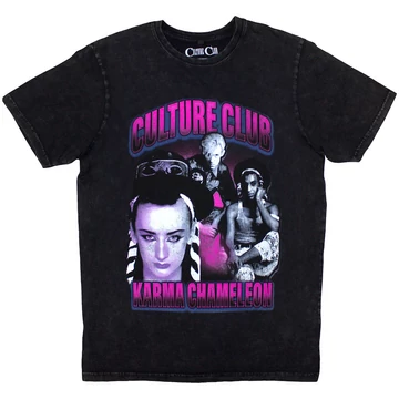 Boy George &amp; Culture Club - Karma Chameleon - Unisex Kőmosott Póló - BGCCSTNW03MB