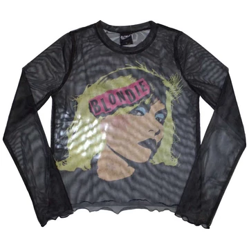 Blondie - Punk Poster - Női Hosszú Ujjú Crop Top Póló - BLDMCT39LB