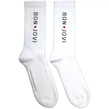 Bon Jovi - Heart - Unisex Frottír Zokni - BONJSCK05MW