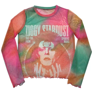 David Bowie - Ziggy v2 - Női Hosszú Ujjú Crop Top Póló - BOWMCT57LO