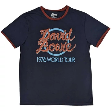 David Bowie - 1978 World Tour - Unisex Szegélyes Póló - BOWRG54MN