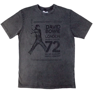 David Bowie - Rainbow Theatre - Unisex Kőmosott Póló - BOWSTNW61MC