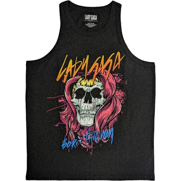 Lady Gaga - Skull - Unisex Ujjatlan Póló - GAGATANK15MC