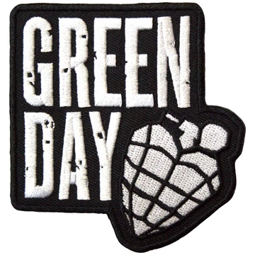 Green Day - Stacked Logo &amp; Grenade - Standard Folt - GDPAT18