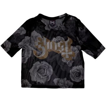 Ghost - Logo &amp; Roses - Női Crop Top Póló - GHOMCT46LB