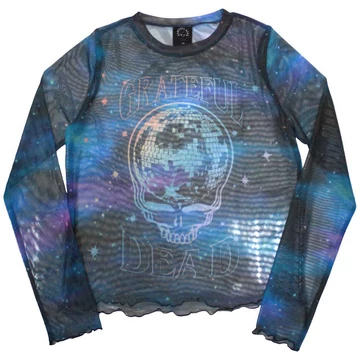 Grateful Dead - Stealy Glitter Ball - Női Hosszú Ujjú Crop Top Póló - GRATEMCT40LBL