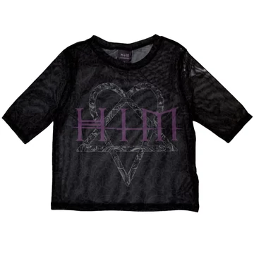 HIM - Heartagram &amp; Logo - Női Crop Top Póló - HIMMCT13LB