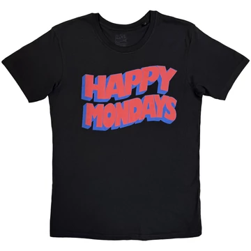 Happy Mondays - Wavy Logo - Unisex Póló - HMTS03MB