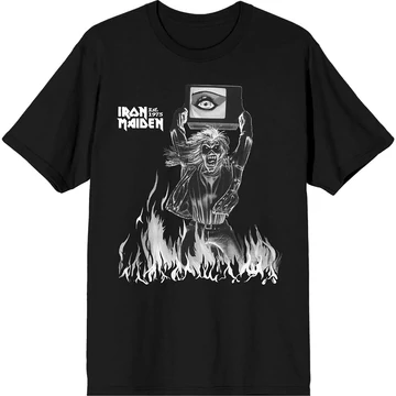 Iron Maiden - Est. 1975 Holy Smoke Flames Crop - Unisex Póló - IMTEE198MB