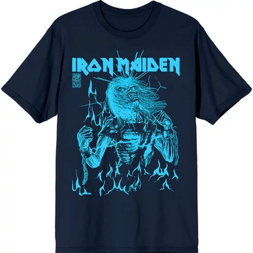 Iron Maiden - 50 Life After Death Flames Blue - Unisex Póló - IMTEE201MN