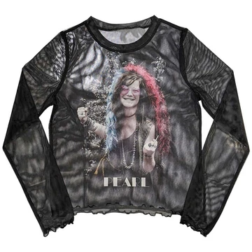 Janis Joplin - Pearl Garden - Női Hosszú Ujjú Crop Top Póló - JOPMCT17LB