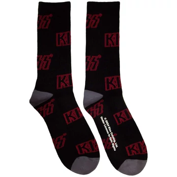 KISS - Logo Pattern - Unisex Frottír Zokni - KISSSCK08MB