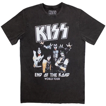 KISS - End Of The Road World Tour - Unisex Kőmosott Póló - KISSSTNW61MC