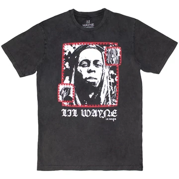 Lil Wayne - Mono Photo - Unisex Kőmosott Póló - LWSTNW09MC