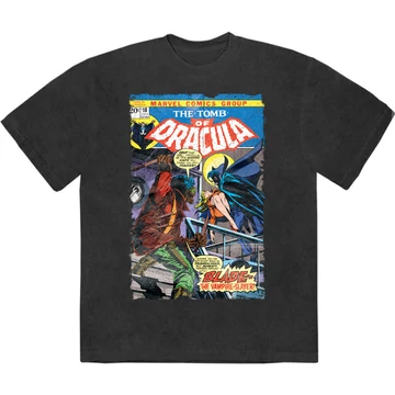 Marvel Comics - Tomb Of Dracula - Unisex Kőmosott Póló - MARVSTNW149MB