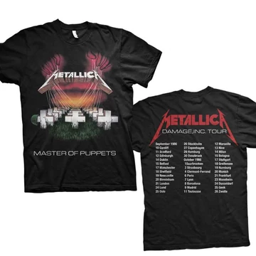 Metallica - Master of Puppets European Tour '86. - Unisex Póló - METTS10MB