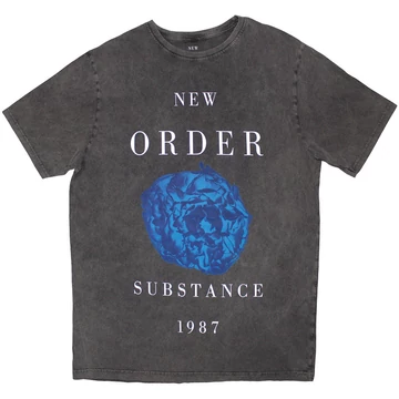New Order - Substance 1987 - Unisex Kőmosott Póló - NEWOSTNW06MC