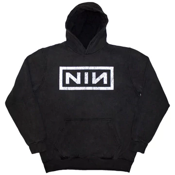 Nine Inch Nails - Classic Logo - Unisex Kőmosott Kapucnis Pulóver - NINSWHD03MC