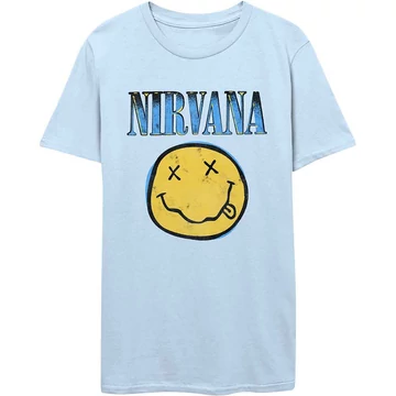 Nirvana - Xerox Happy Face Blue - Unisex Póló - NIRVTS14MLB