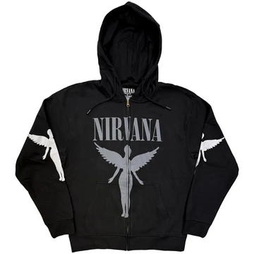 Nirvana - In Utero Mono - Unisex Cipzáras Kapucnis Pulóver - NIRVZHD91MC