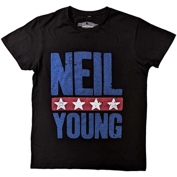 Neil Young - Stars Logo - Unisex Póló - NYTS04MB