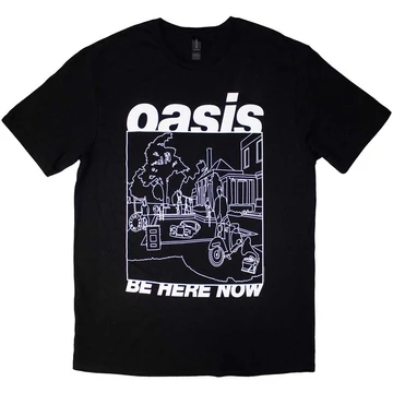 Oasis - Be Here Now Line Drawing - Unisex Póló - OASTS13MB