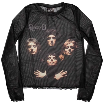 Queen - Bo Rhap Classic - Női Hosszú Ujjú Crop Top Póló - QUMCT104LB