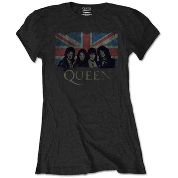 Queen - Union Jack Vintage - Női Kiskereskedelmi Csomag Póló - QUTSP12LB