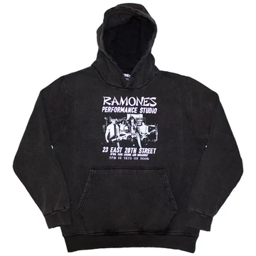Ramones - East Village - Unisex Kőmosott Kapucnis Pulóver - RASWHD68MC