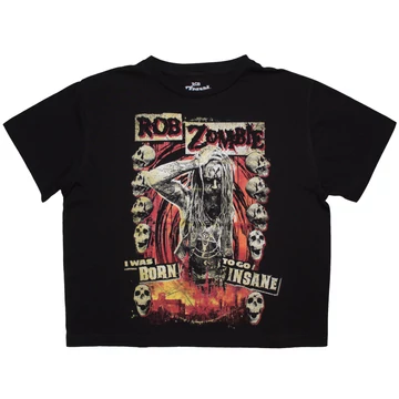 Rob Zombie - Born To Go Insane - Női Crop Top Póló - RZCT06LB